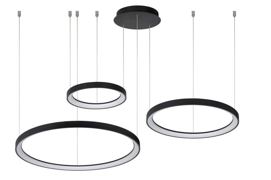 Lucide Premium VIDAL - Pendant light - Ø 78 cm - LED Dim. - 1x120W 2700K - Black - turned off